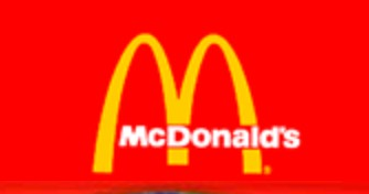 McDonald’s logo on the 2000 mcdonalds.com homepage: The white McDonald’s wordmark returns below the arches