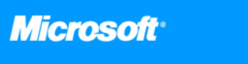 Microsoft logo on the 2001 microsoft.com homepage: the italic Microsoft wordmark, white on blue