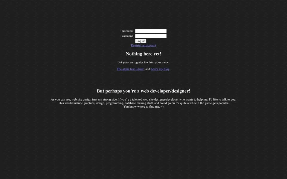 minecraft.net homepage in 2009