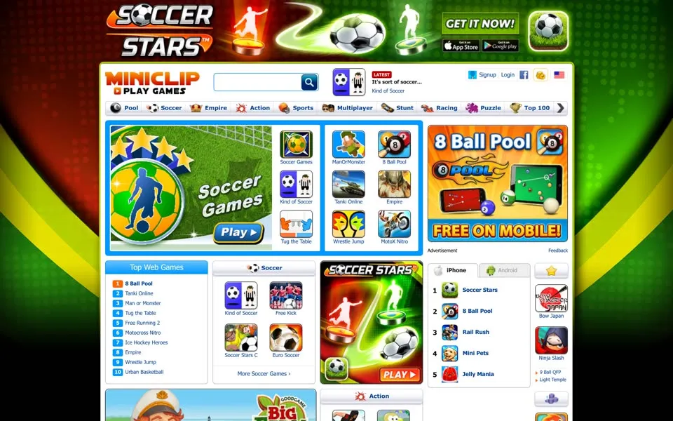 miniclip.com homepage in 2014