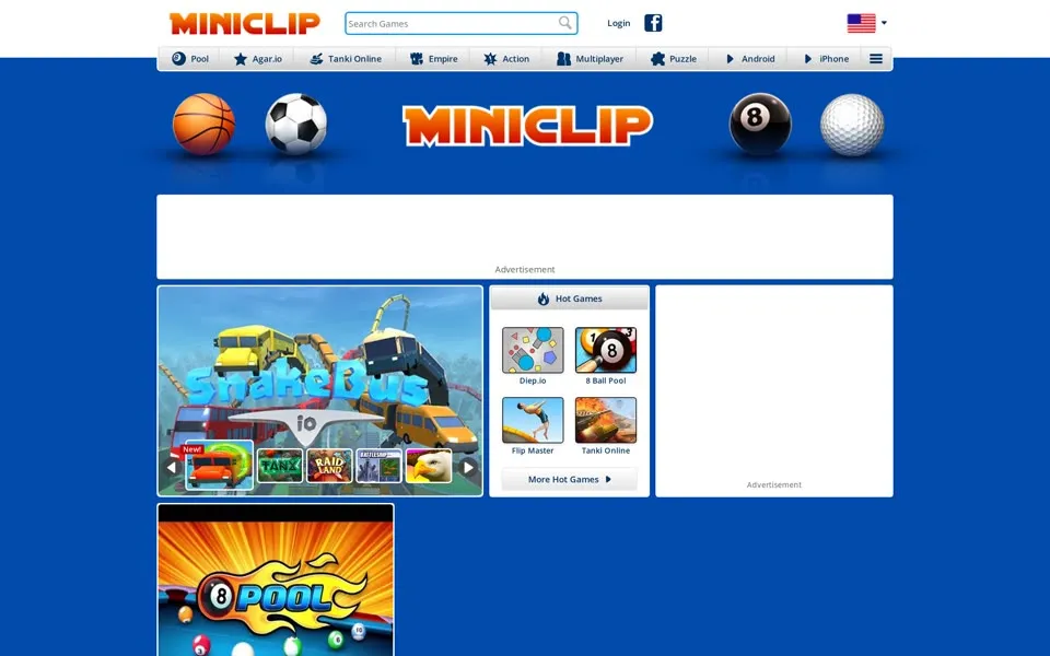 miniclip.com homepage in 2020