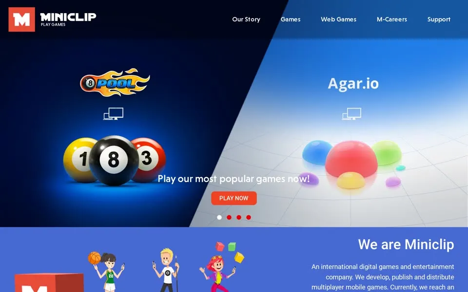 miniclip.com homepage in 2022