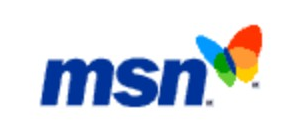 MSN logo on the 2000 msn.com homepage: blue wordmark msn with the multicoloured butterfly (new logo announced 14 February 2000)