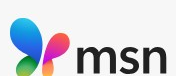 MSN logo on the 2026 msn.com homepage: colour butterfly returns beside a dark msn wordmark (brand refresh, 2024)