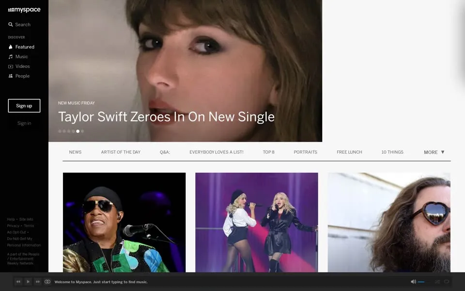 myspace.com homepage in 2026