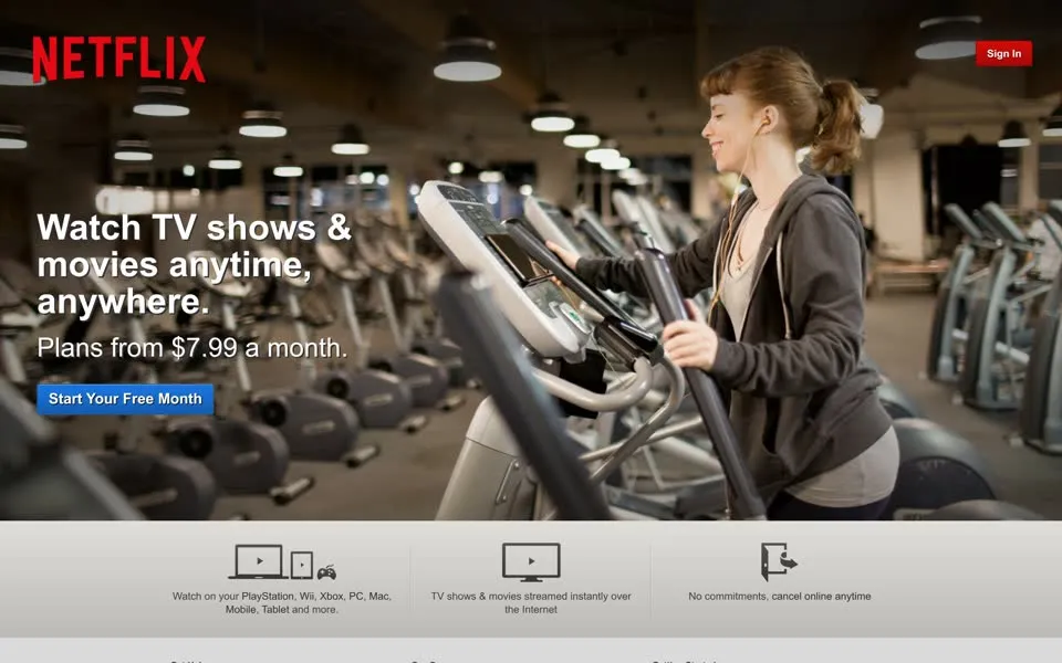 netflix.com homepage in 2014