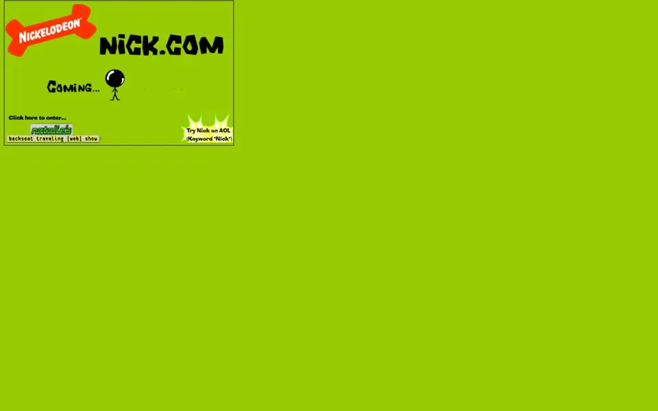nick.com homepage in 1997
