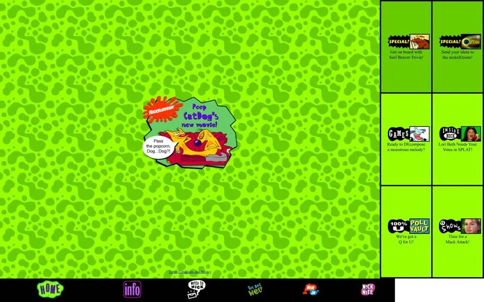 nick.com homepage in 1998