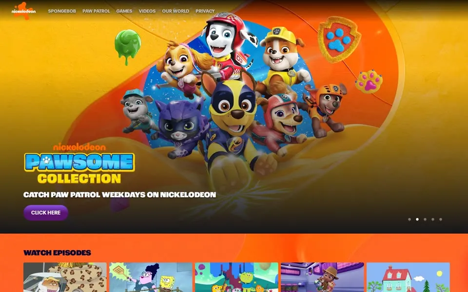 nick.com homepage in 2025