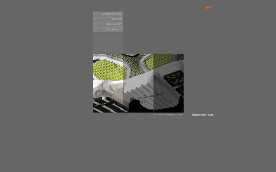nike.com homepage in 2003