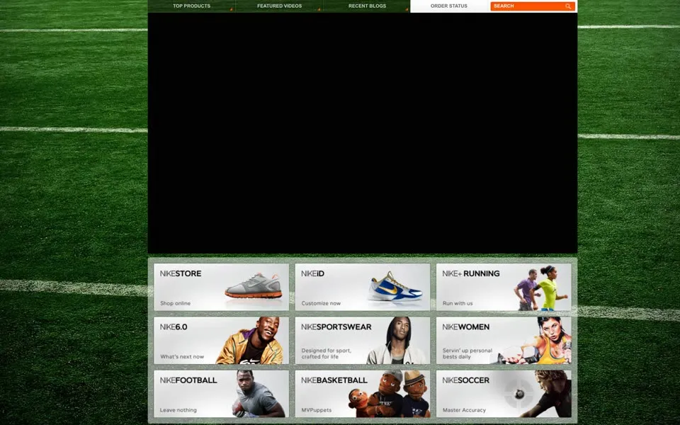 nike.com homepage in 2010