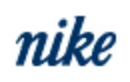 Nike logo on the 1998 nike.com homepage: Blue script wordmark