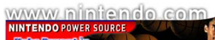 Nintendo logo on the 1997 nintendo.com homepage: Outlined web address above a Nintendo Power Source label.
