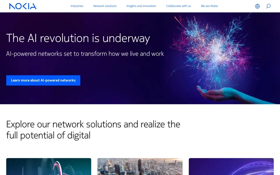 nokia.com homepage in 2024