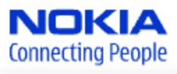 Nokia logo on the 2006 nokia.com homepage: Connecting People changes to a narrow sans-serif typeface.