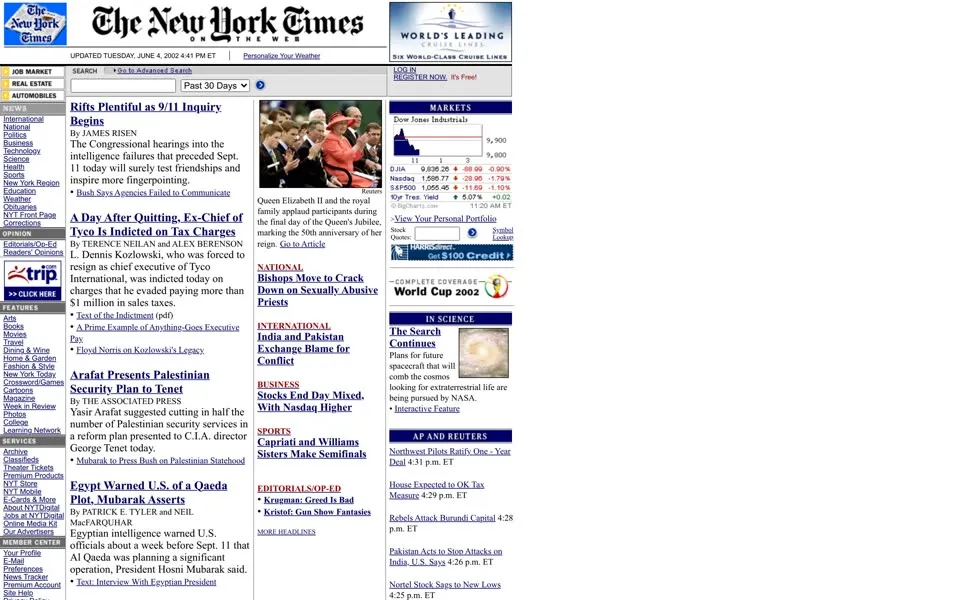 nytimes.com homepage in 2002