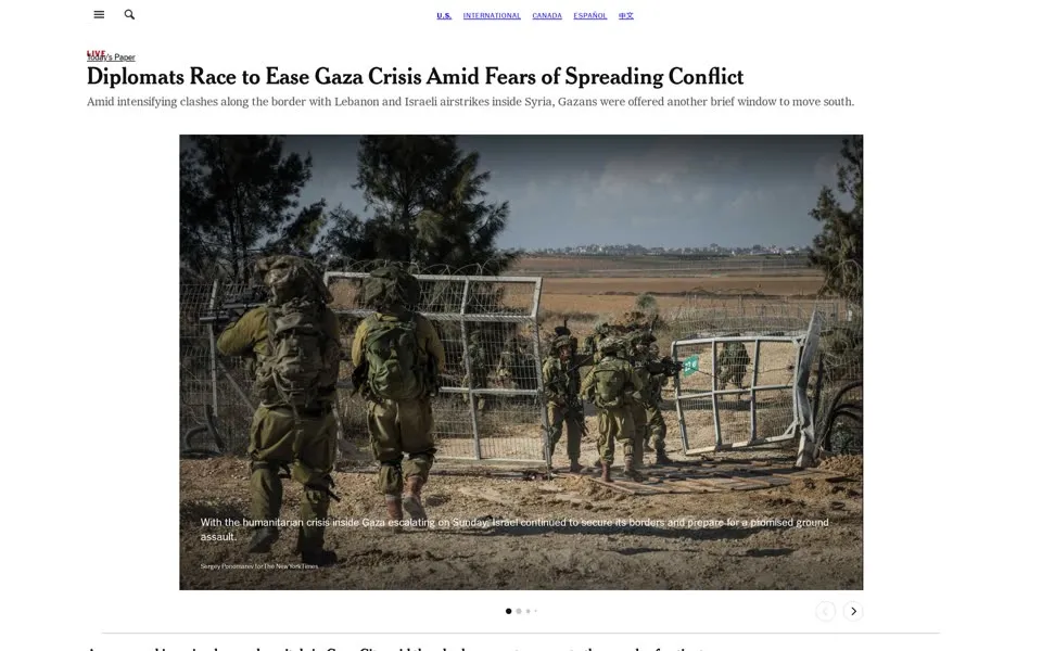 nytimes.com homepage in 2023