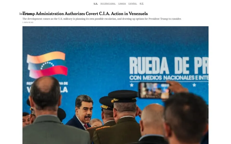 nytimes.com homepage in 2025