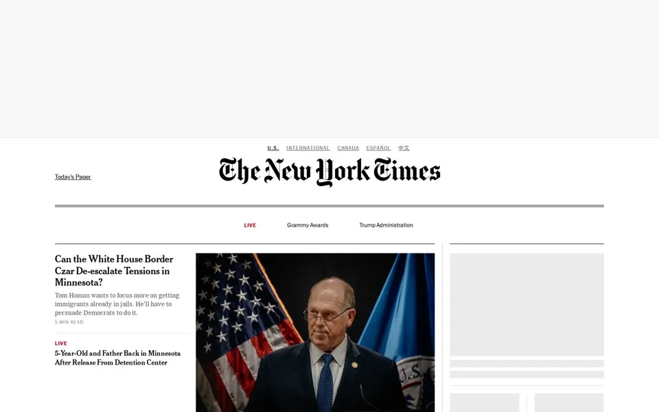 nytimes.com homepage in 2026