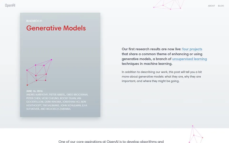 openai.com homepage in 2016