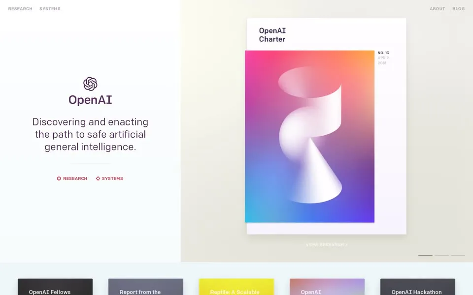 openai.com homepage in 2018