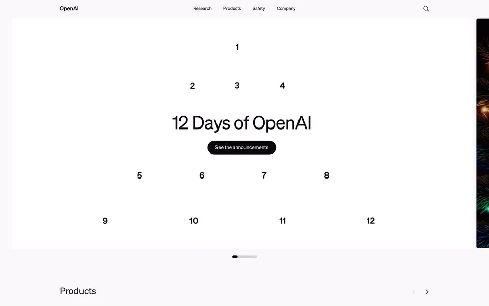 openai.com homepage in 2025