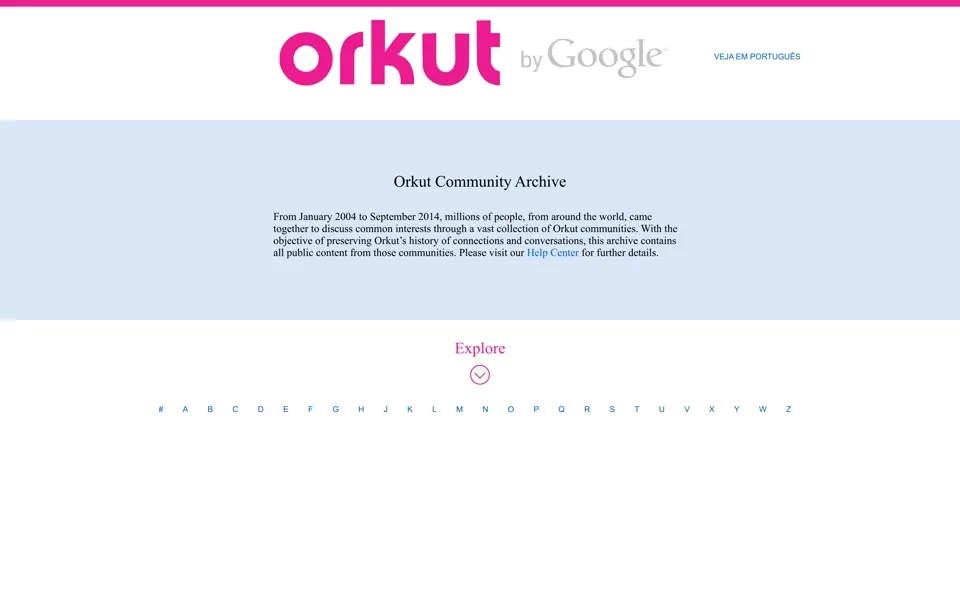 orkut.com homepage in 2014