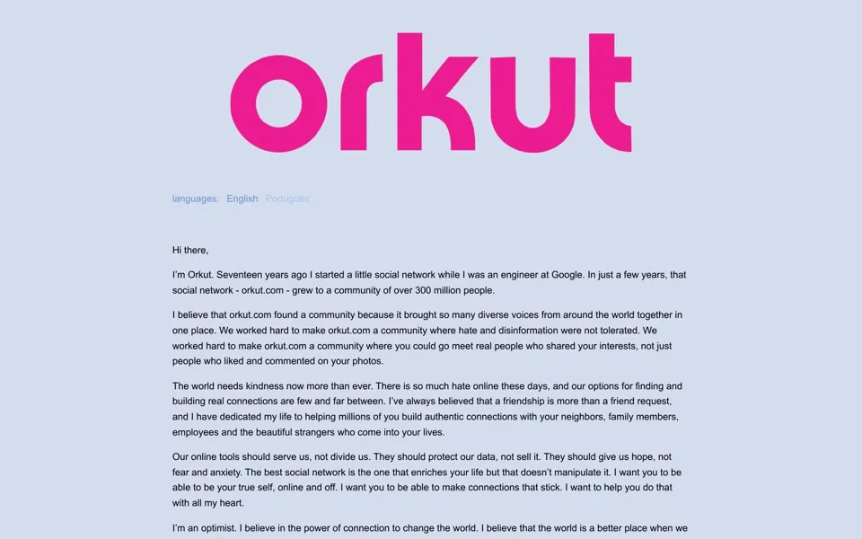 orkut.com homepage in 2025