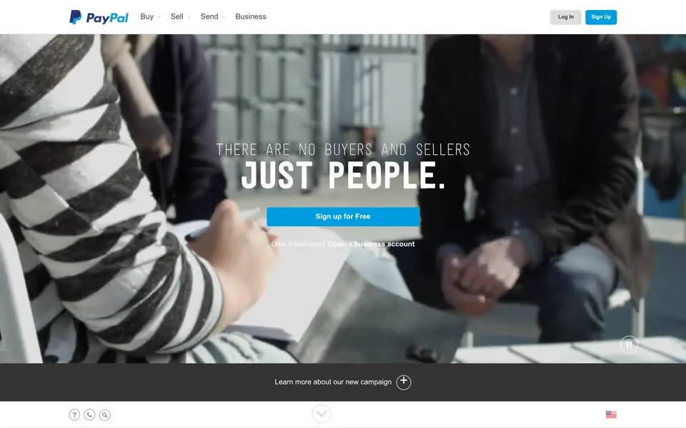 paypal.com homepage in 2014