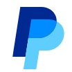 PayPal logo on the 2025 paypal.com homepage: monogram recoloured: brighter blue with a pale-cyan P