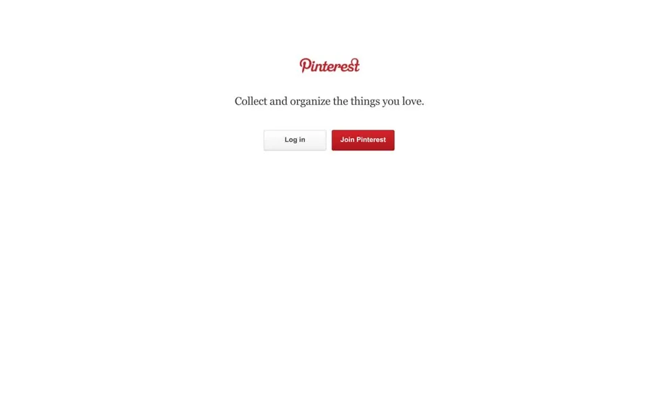 pinterest.com homepage in 2013