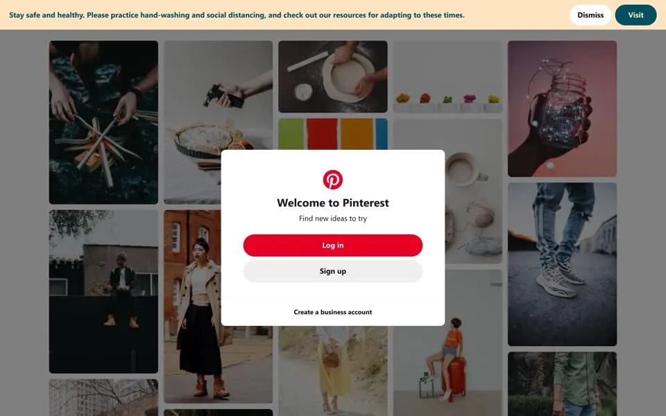 pinterest.com homepage in 2020