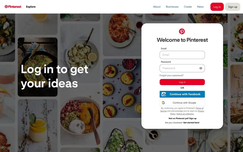 pinterest.com homepage in 2025