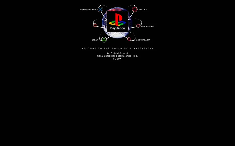 playstation.com homepage in 1998