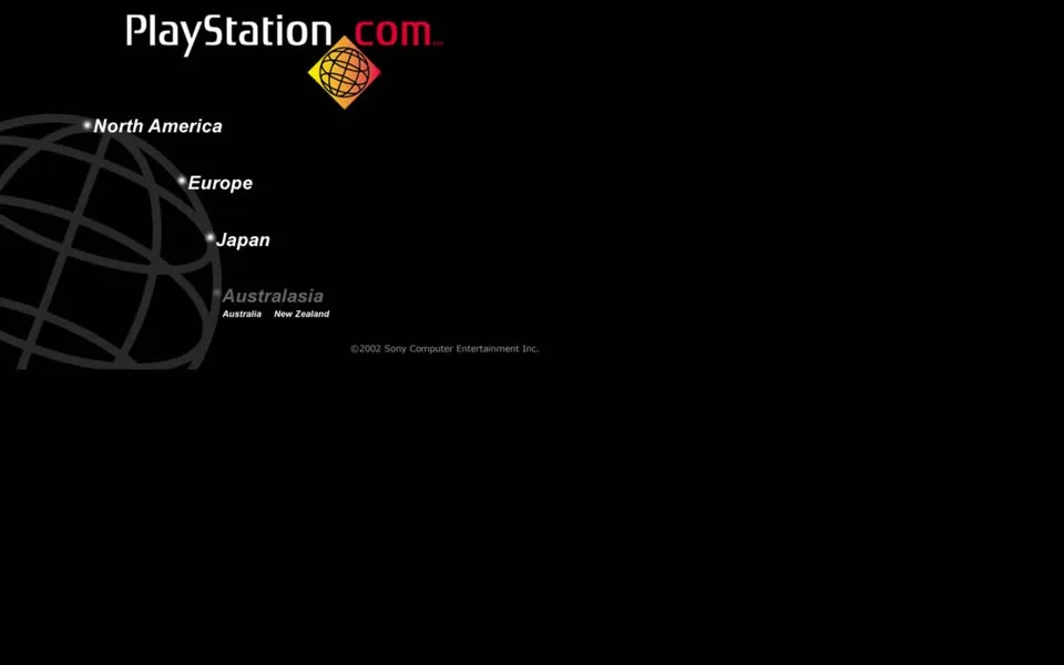 playstation.com homepage in 2002