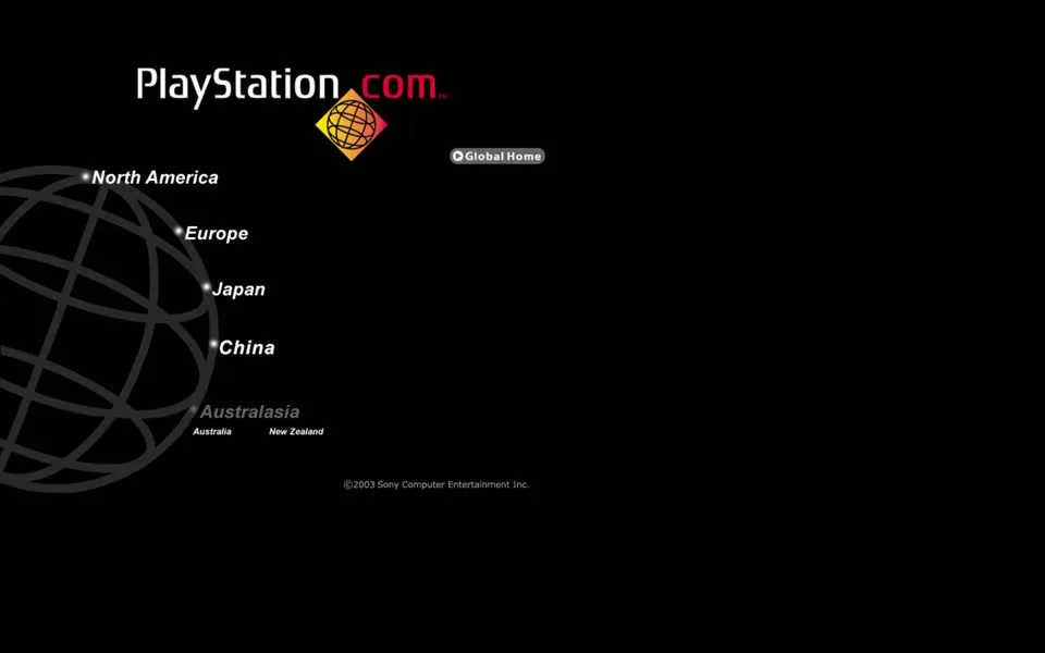 playstation.com homepage in 2005