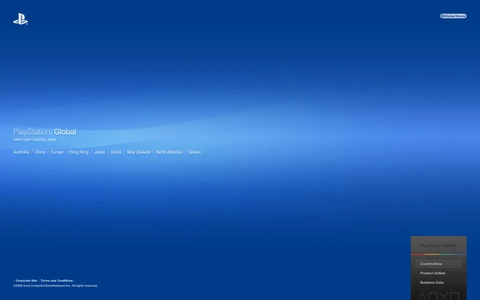 playstation.com homepage in 2006
