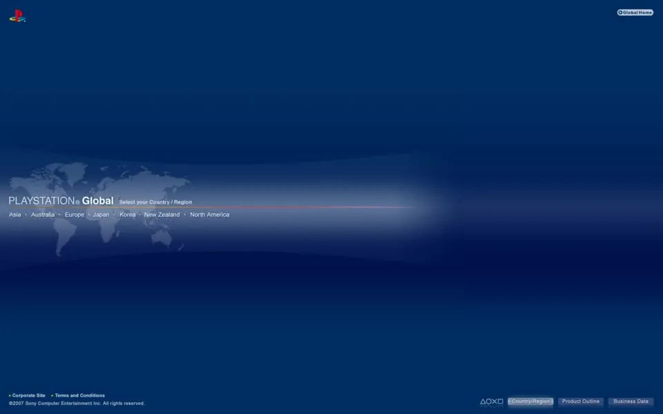 playstation.com homepage in 2007
