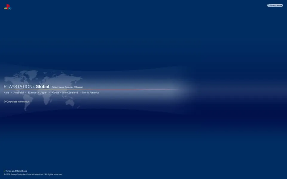 playstation.com homepage in 2008