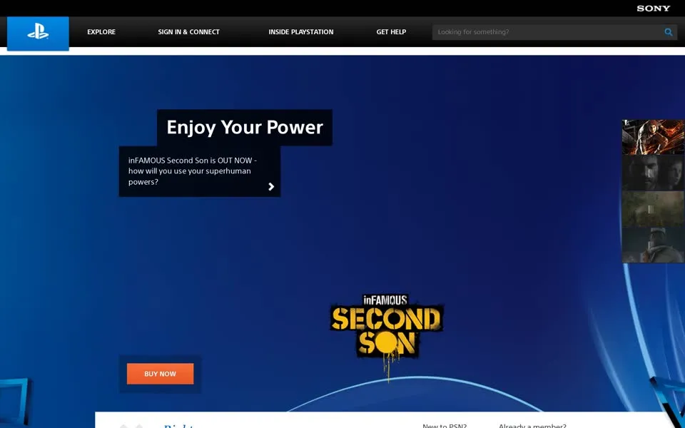 playstation.com homepage in 2014