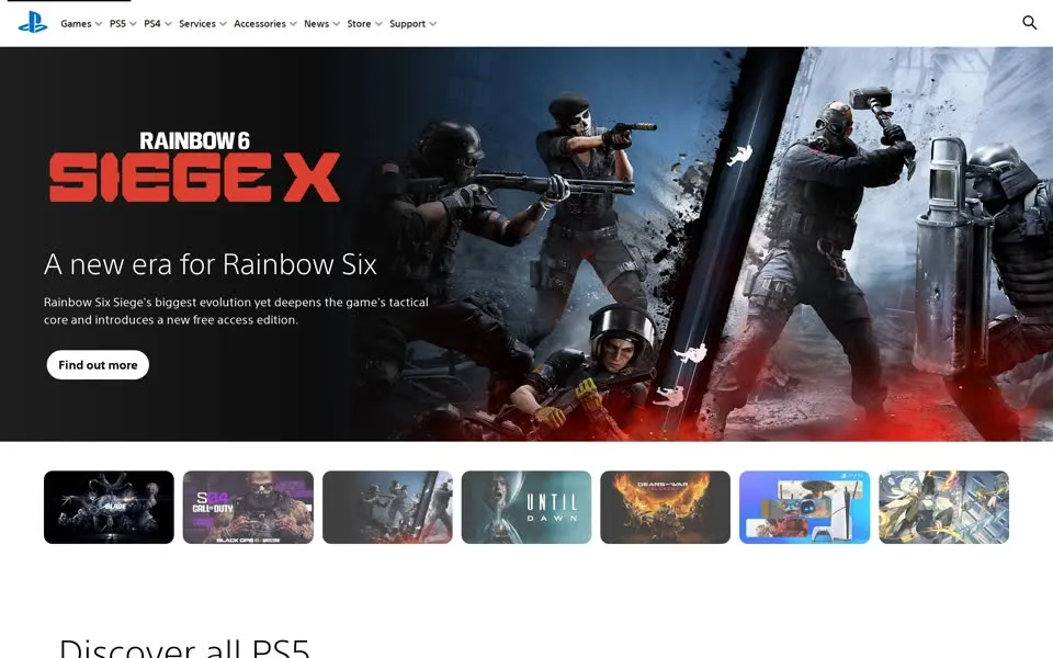 playstation.com homepage in 2025