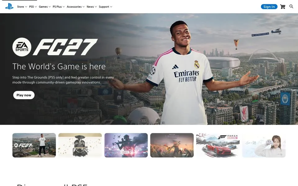 playstation.com homepage in 2026