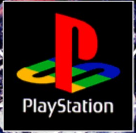 PlayStation logo on the 1998 playstation.com homepage: Multicolor PS symbol above the PlayStation wordmark