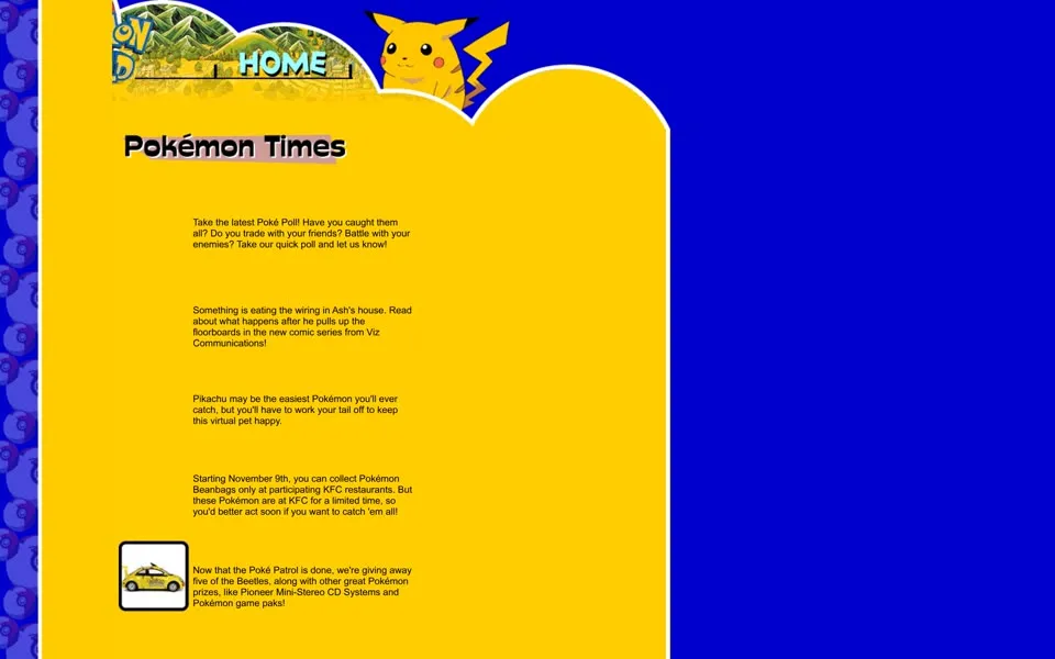 pokemon.com homepage in 1998