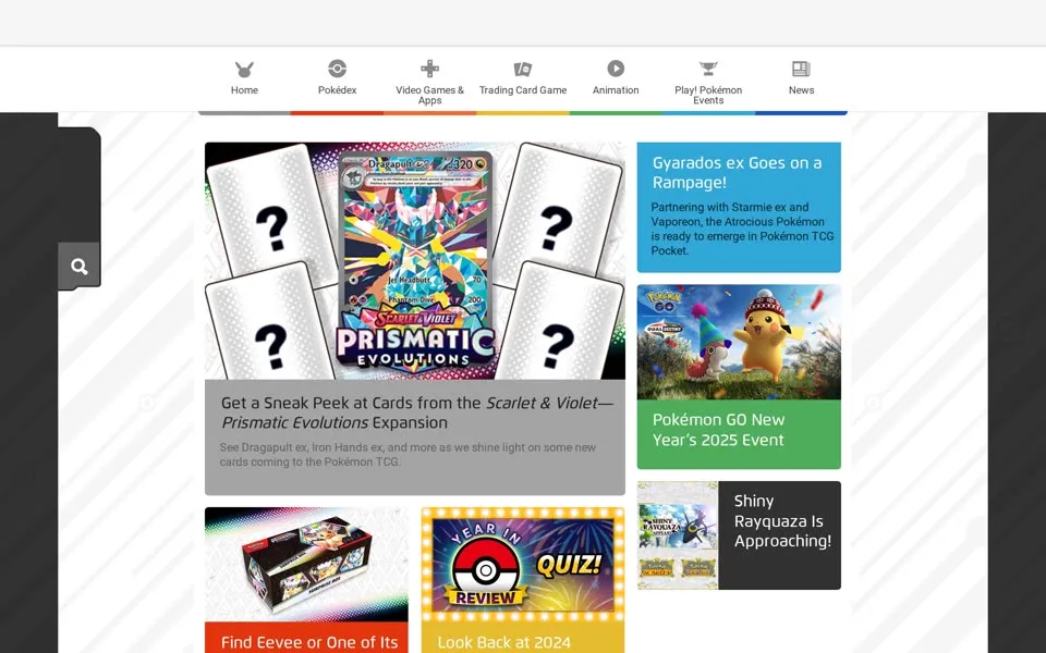 pokemon.com homepage in 2025