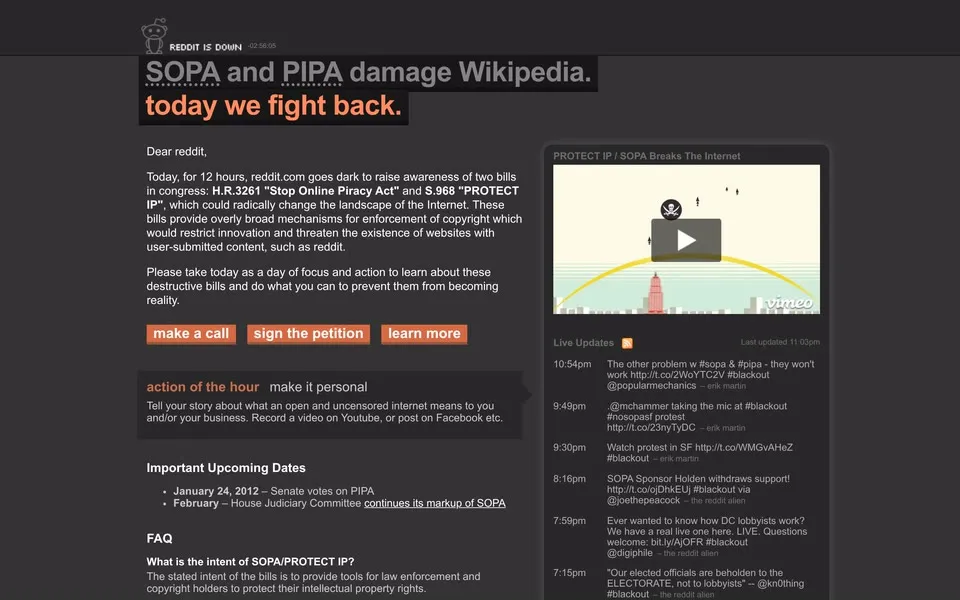 reddit.com homepage in 2012