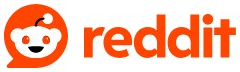 Reddit logo on the 2025 reddit.com homepage: orange Snoo in a speech bubble + orange wordmark (Nov 2023 rebrand)