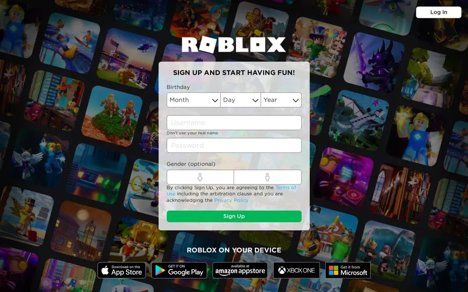 roblox.com homepage in 2021