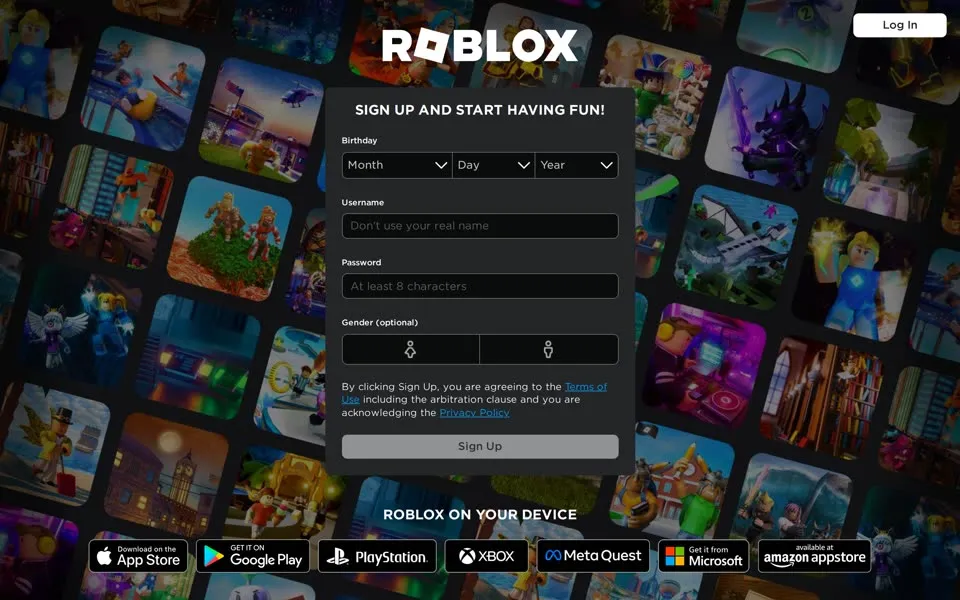 roblox.com homepage in 2024