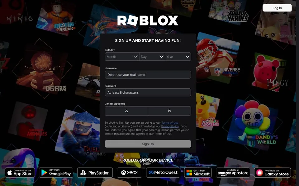 roblox.com homepage in 2026